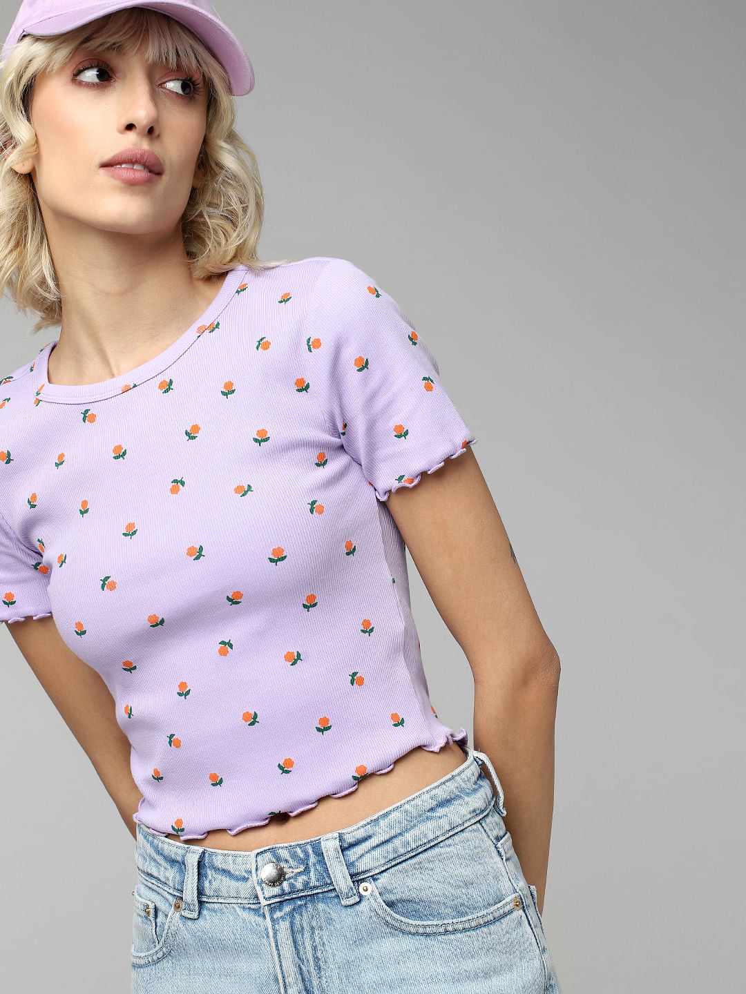 Purple Textured Knit Top