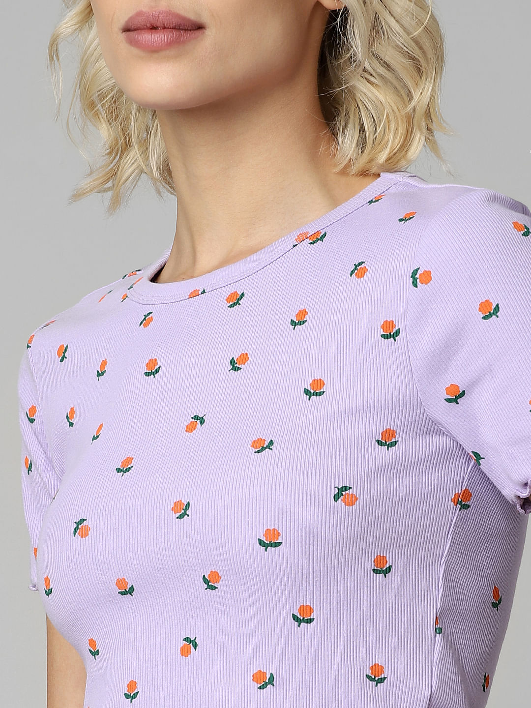 Purple Textured Knit Top