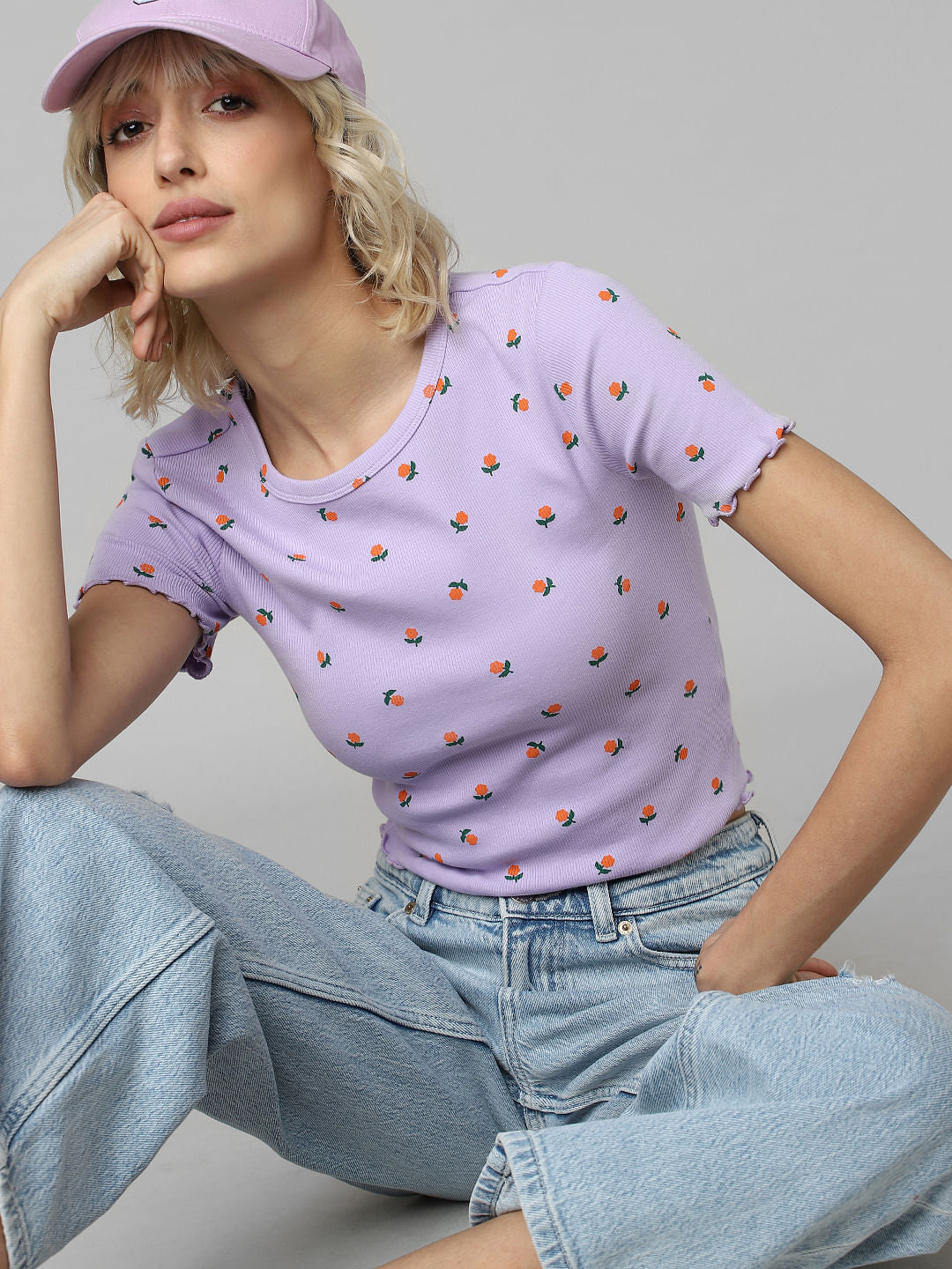 Purple Textured Knit Top