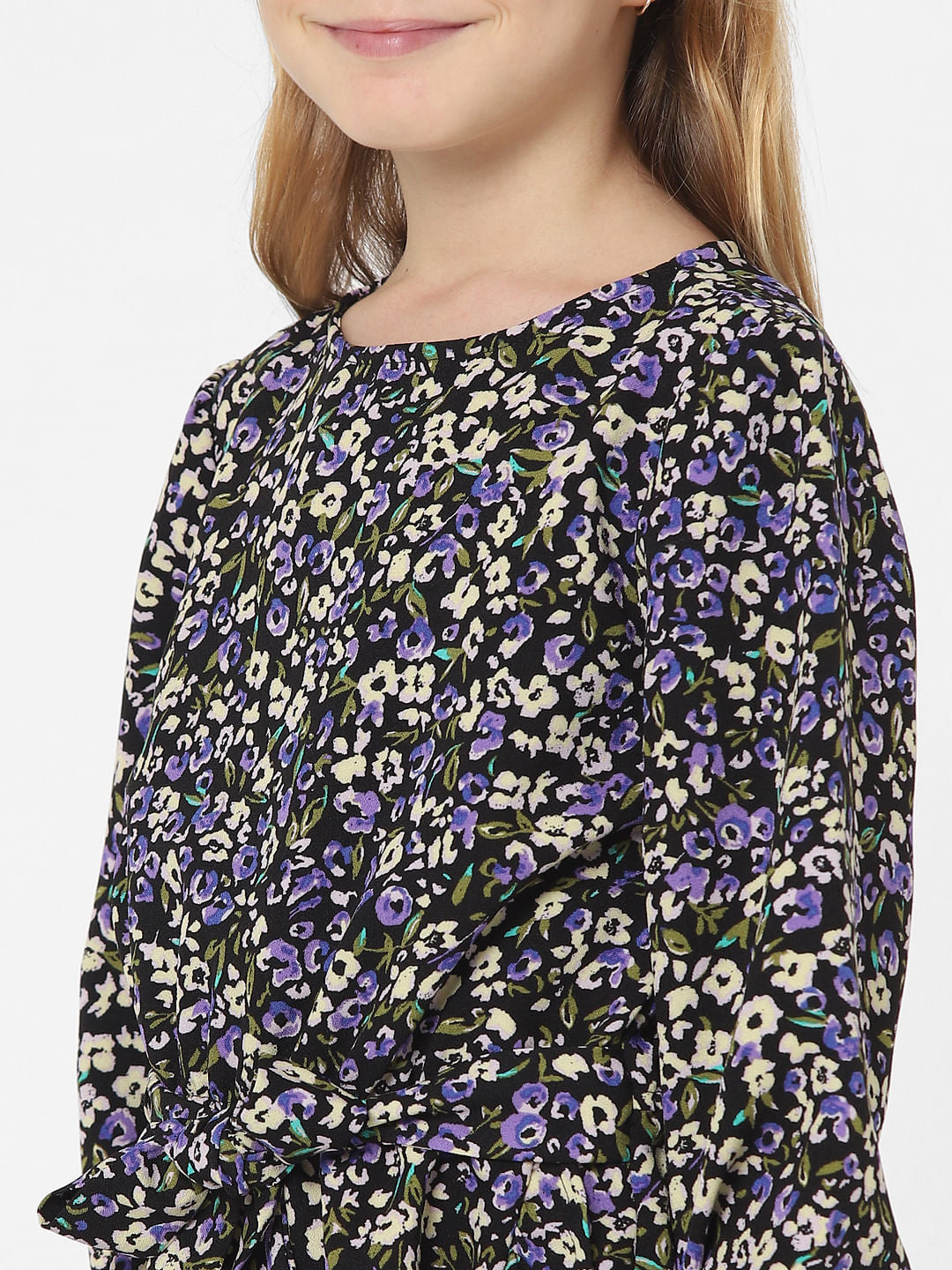 Black Floral Fit & Flare Dress