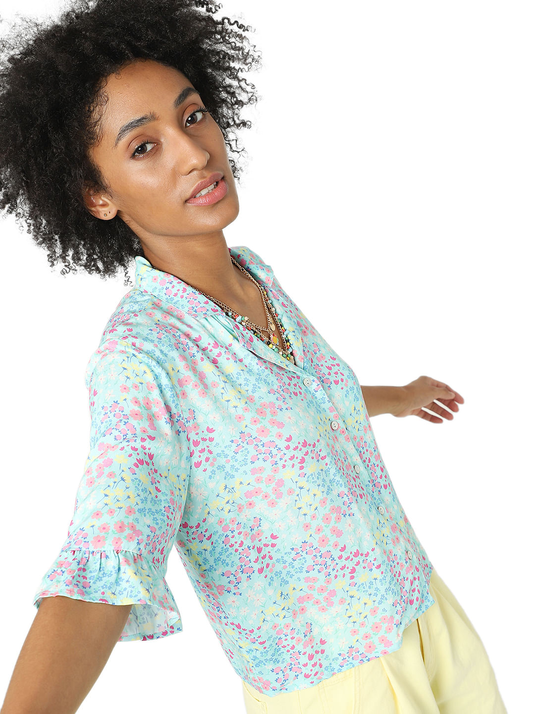 Blue Floral Resort Shirt