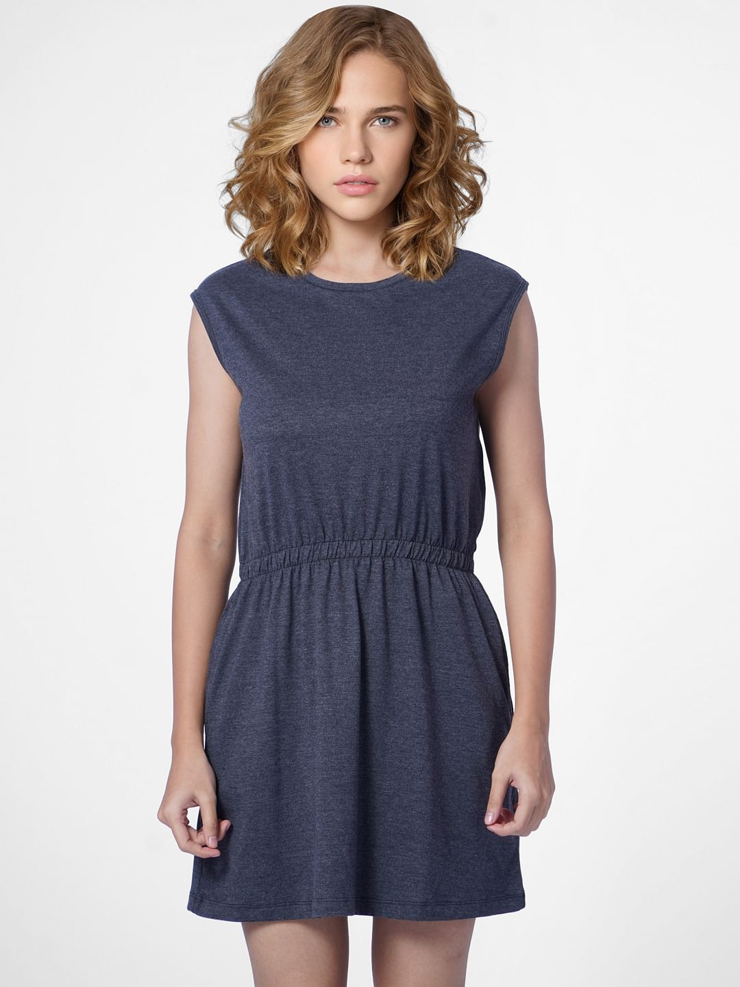 Grey Fit & Flare Jersey Dress