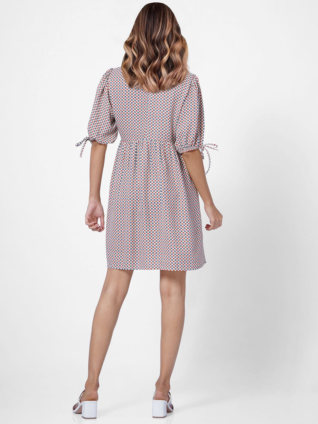 Brown Printed Mini Dress