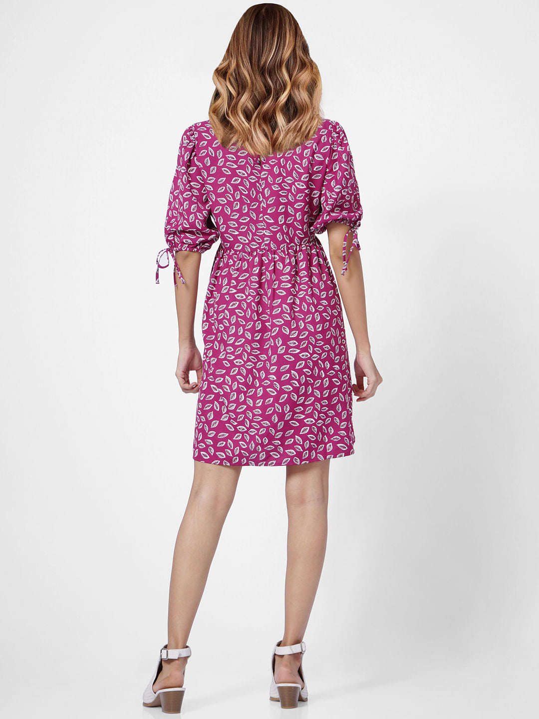 Mauve Printed Mini Dress