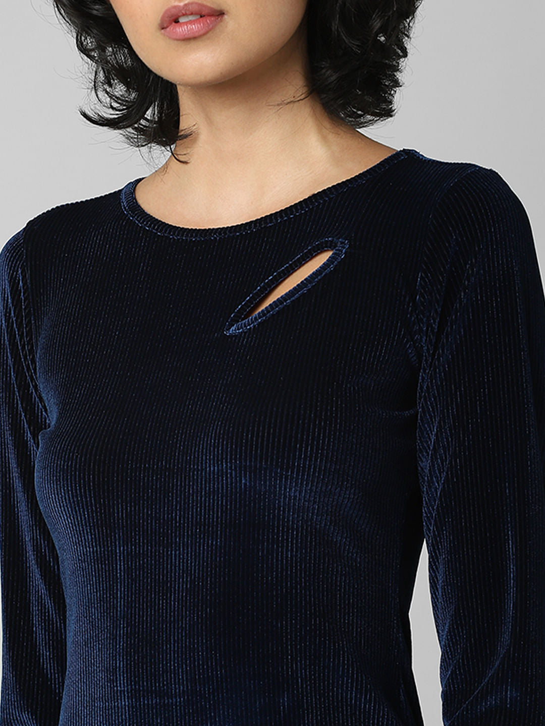 Dark Blue Velvet Bodycon Dress