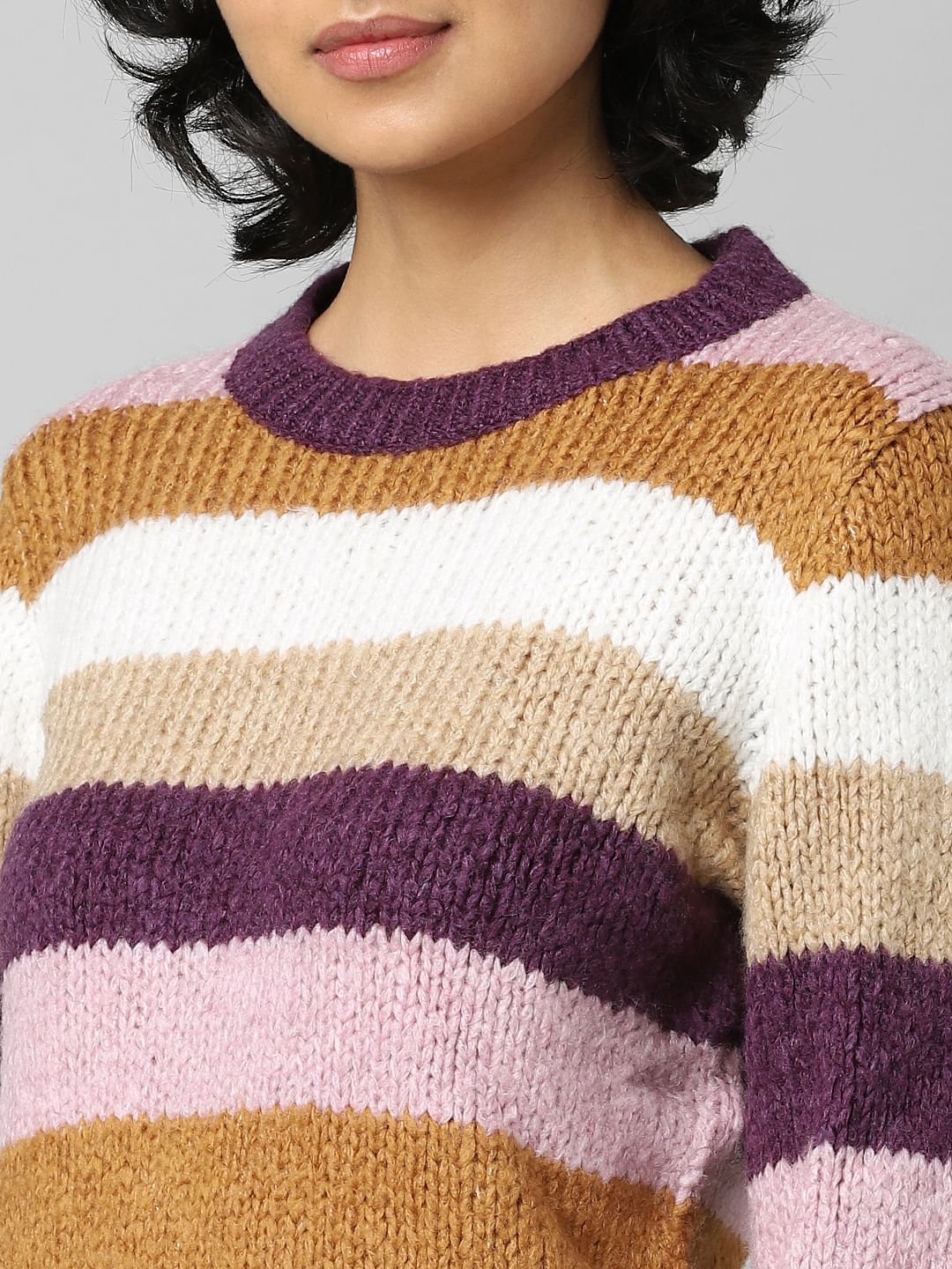 Purple Striped Pullover