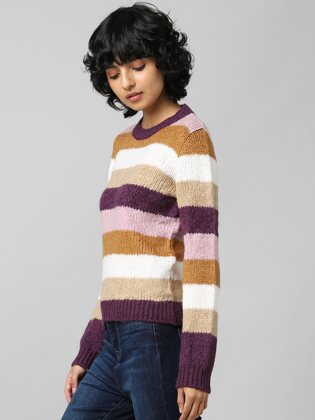 Purple Striped Pullover