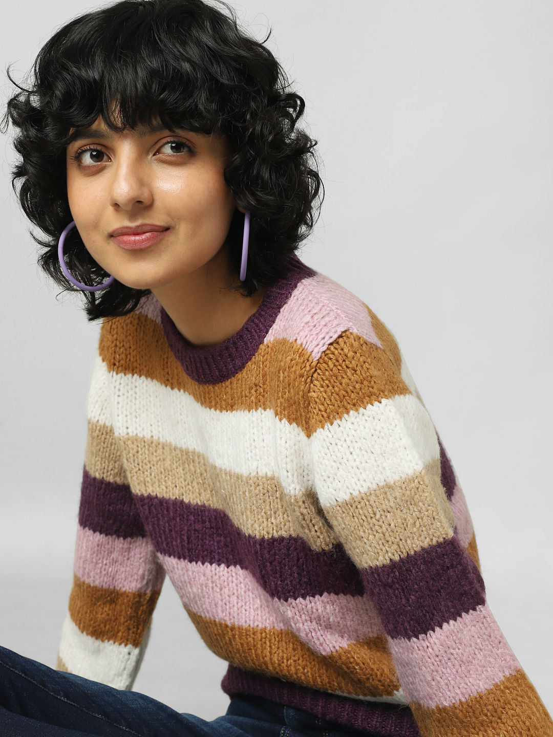 Purple Striped Pullover