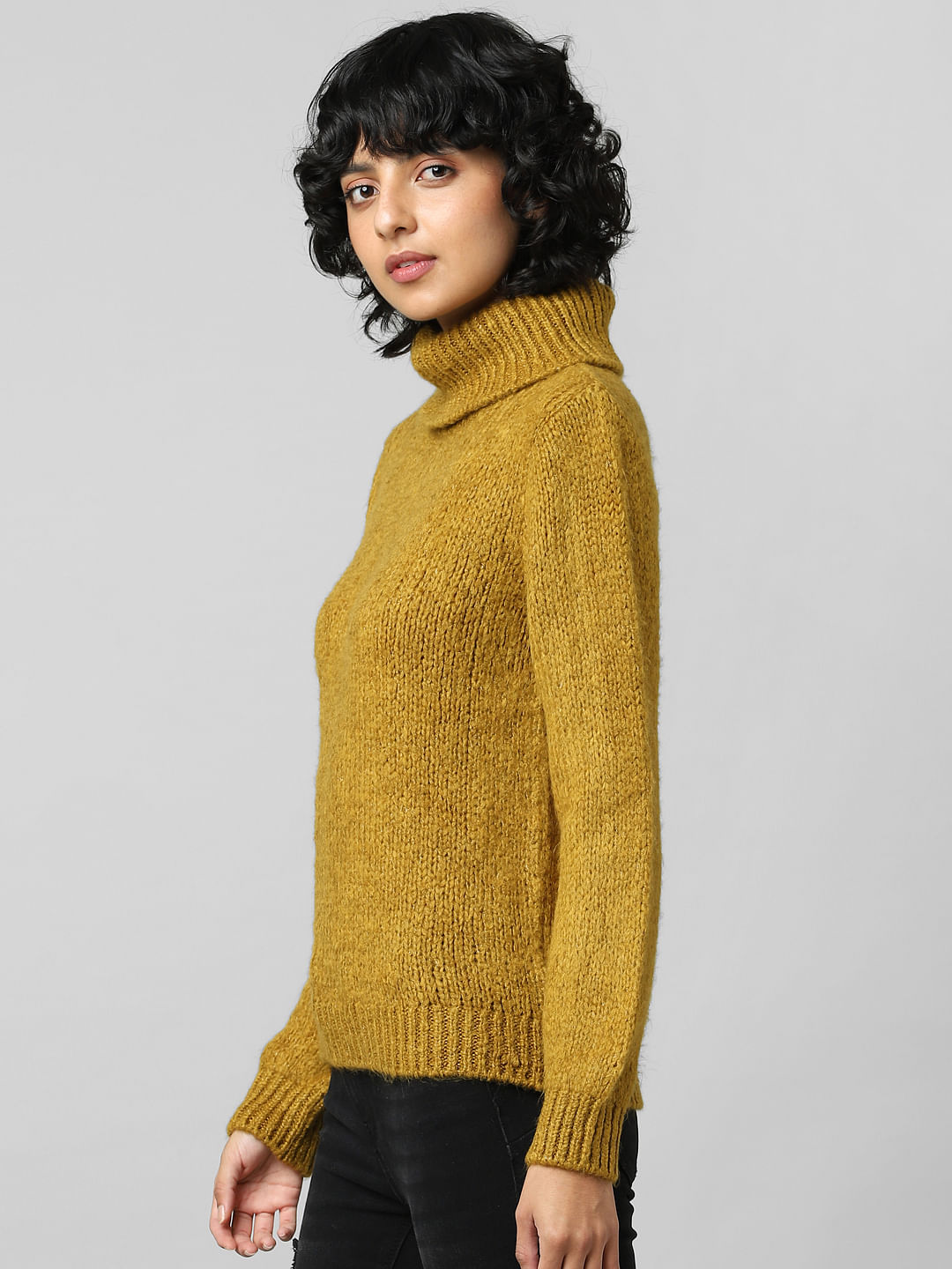 Brown Roll Neck Pullover