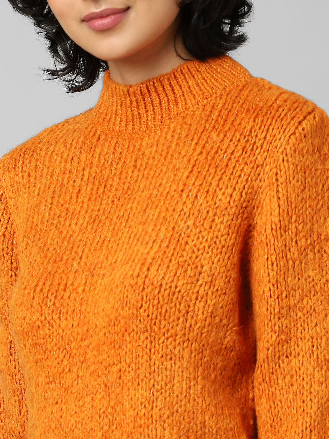 Orange High Neck Pullover