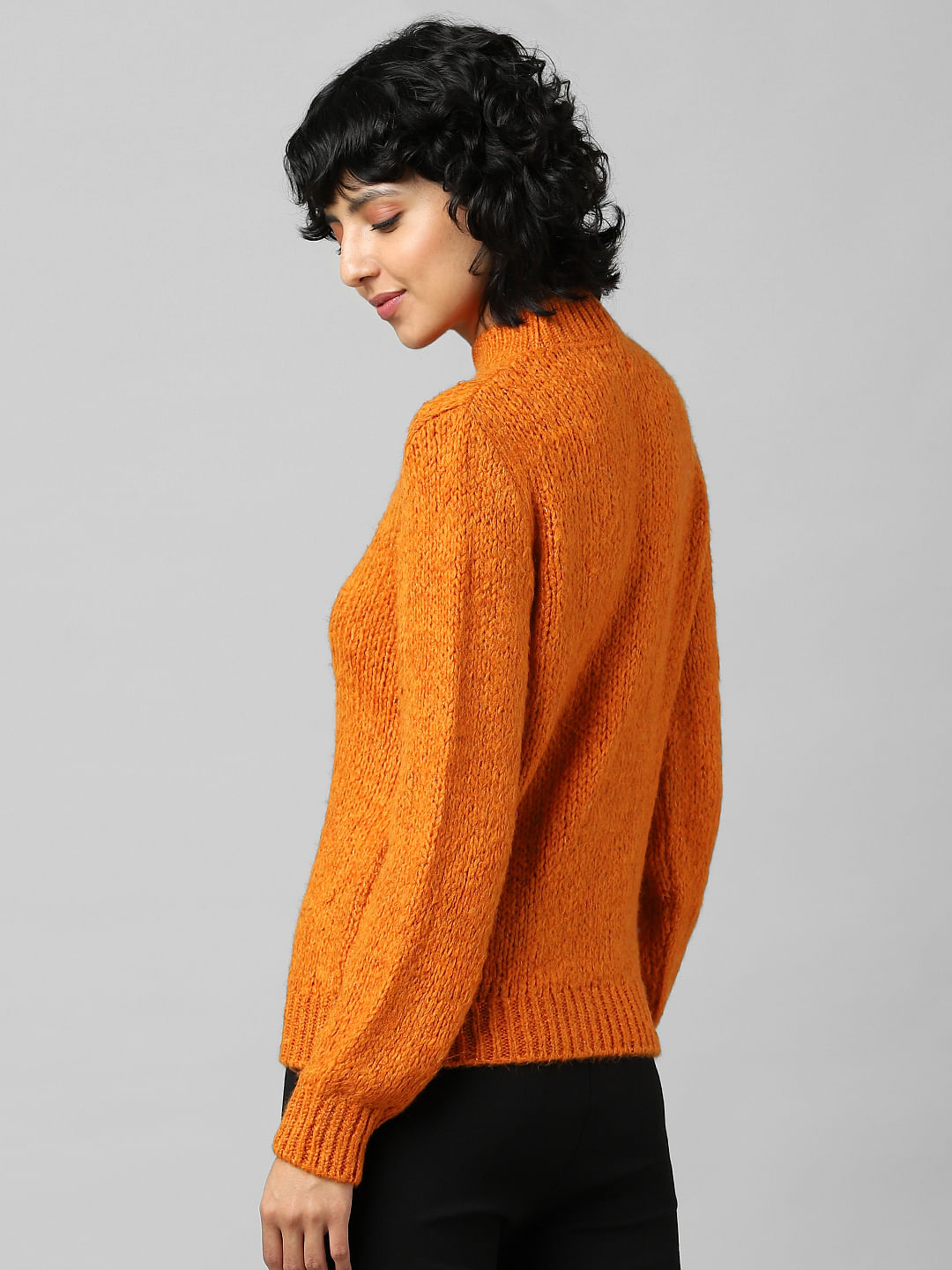 Orange High Neck Pullover