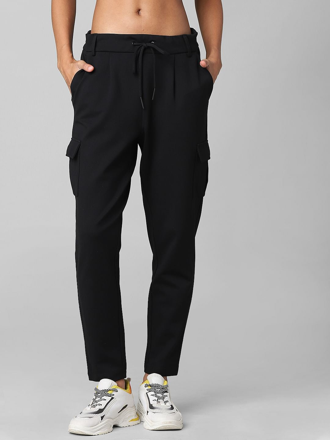 Black High Rise Cargo Pants