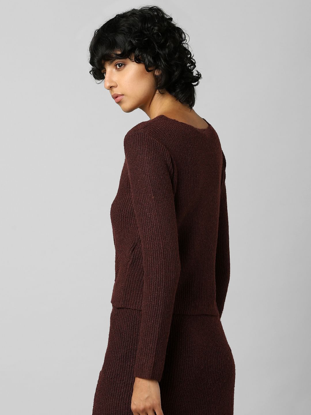 Maroon Knot Detail Co-Ord Pullover