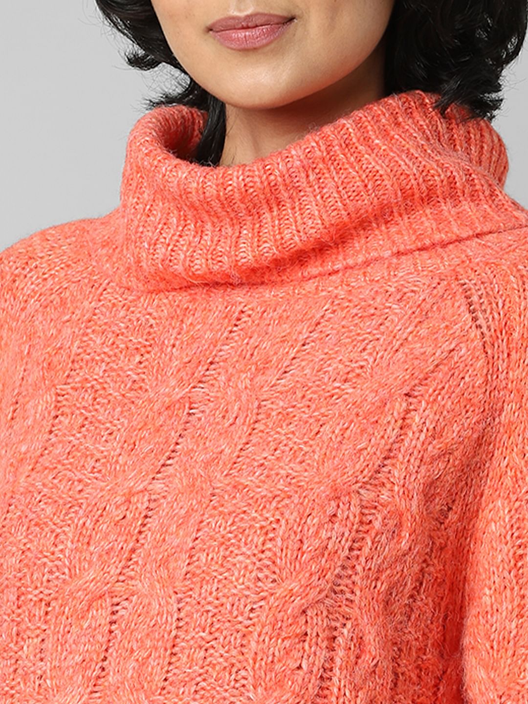 Orange Cowlneck Pullover