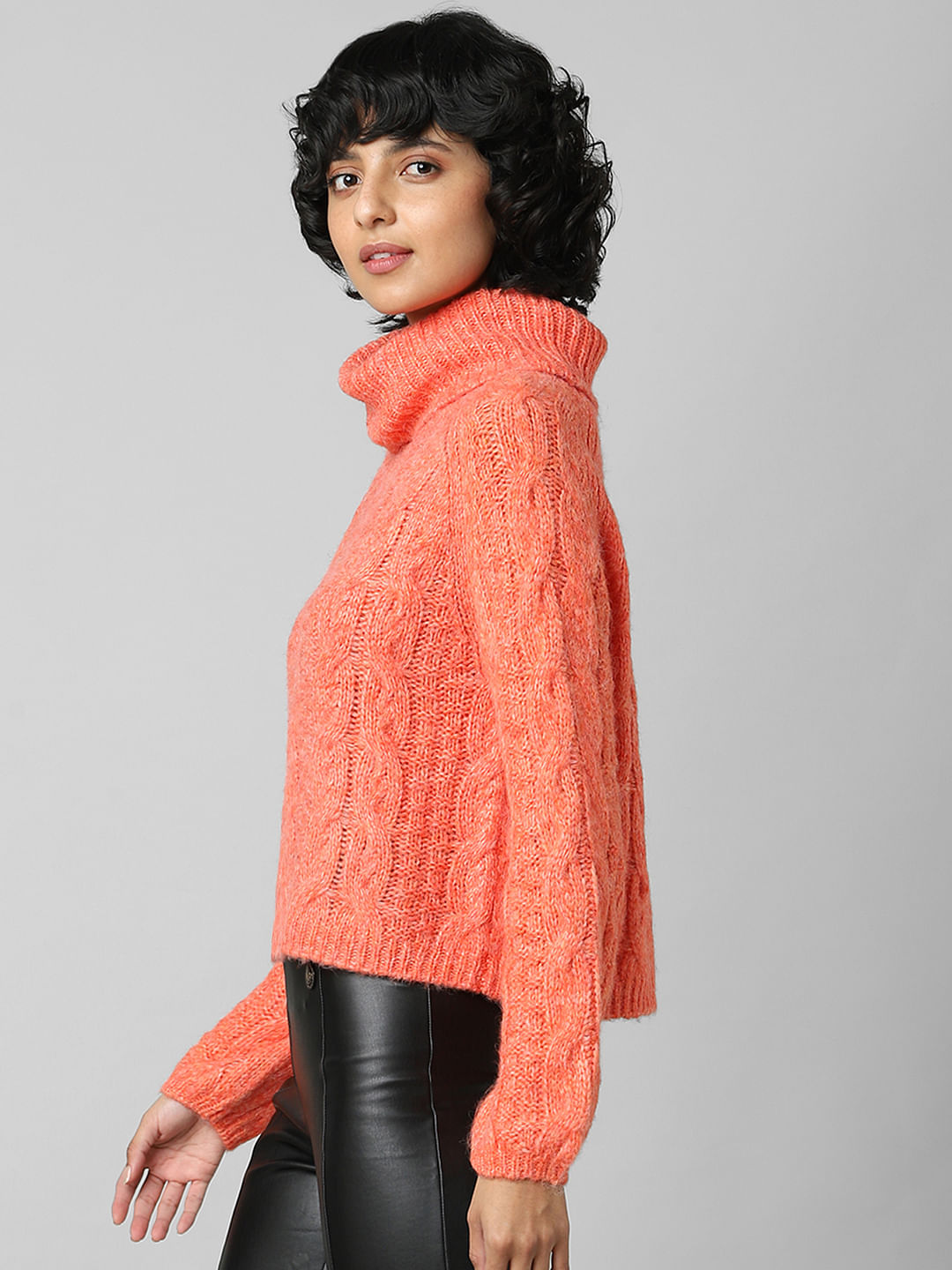Orange Cowlneck Pullover
