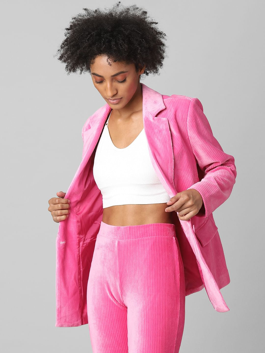 Pink Corduroy Co-Ord Blazer