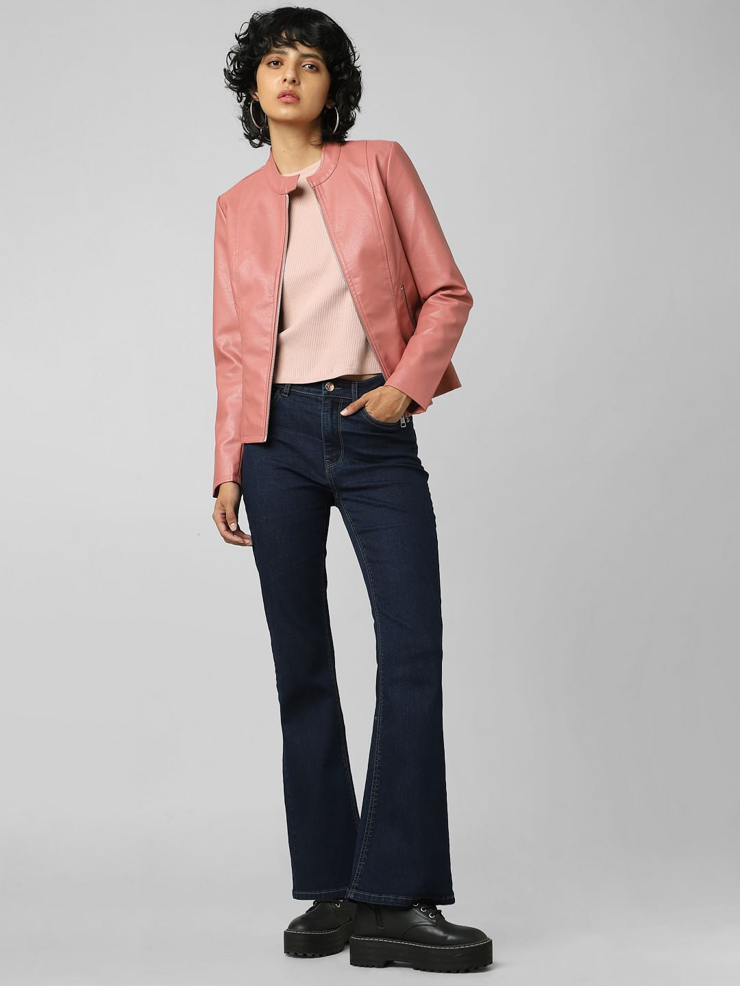 Blue High Rise Flared Jeans