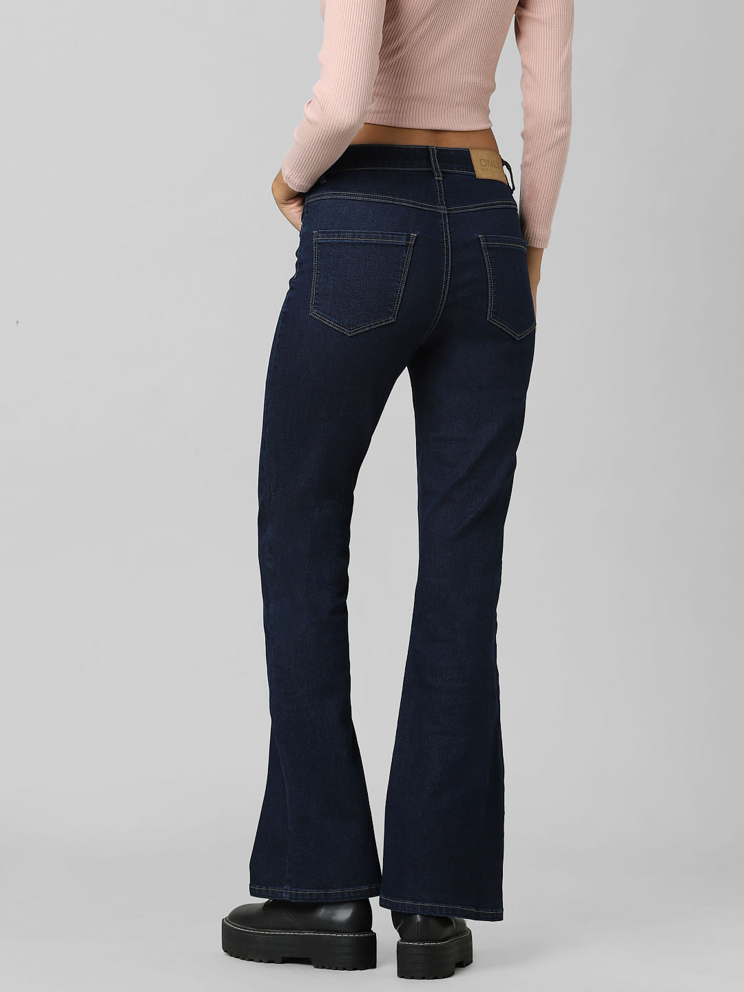 Blue High Rise Flared Jeans
