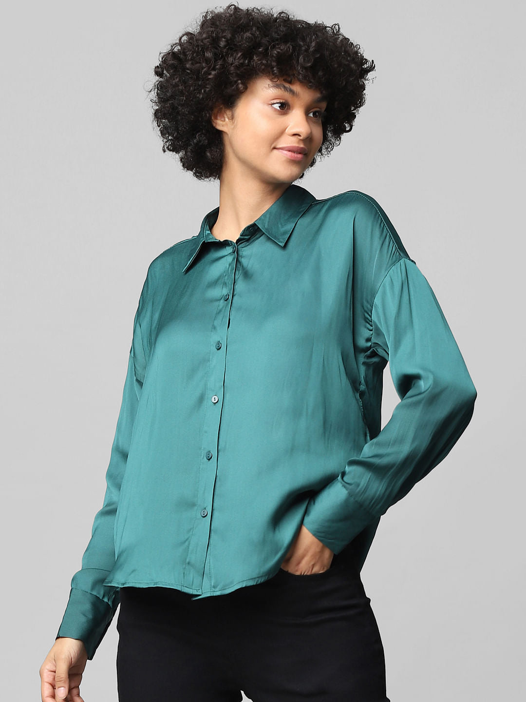 Green Satin Shirt