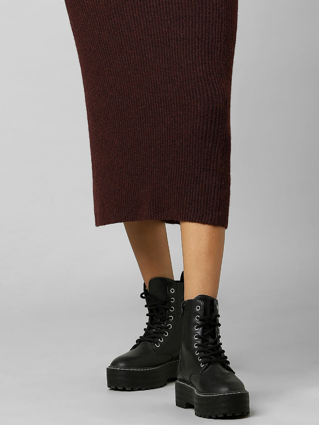 Maroon High Rise Co-Ord Midi Skirt