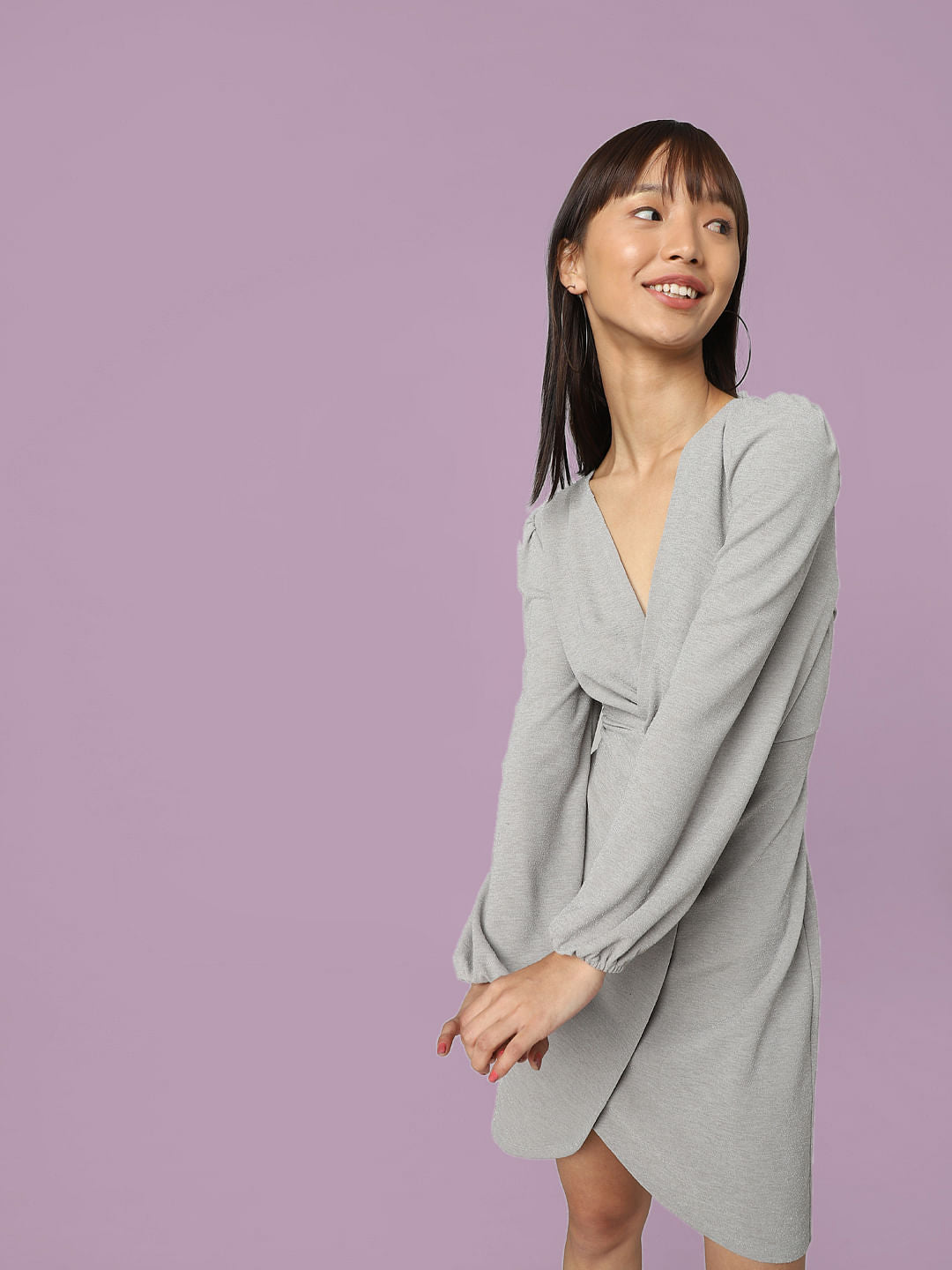 Grey Glitter Mini Dress