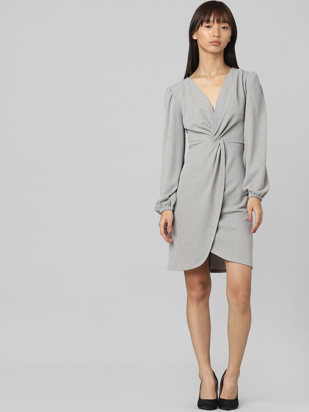 Grey Glitter Mini Dress