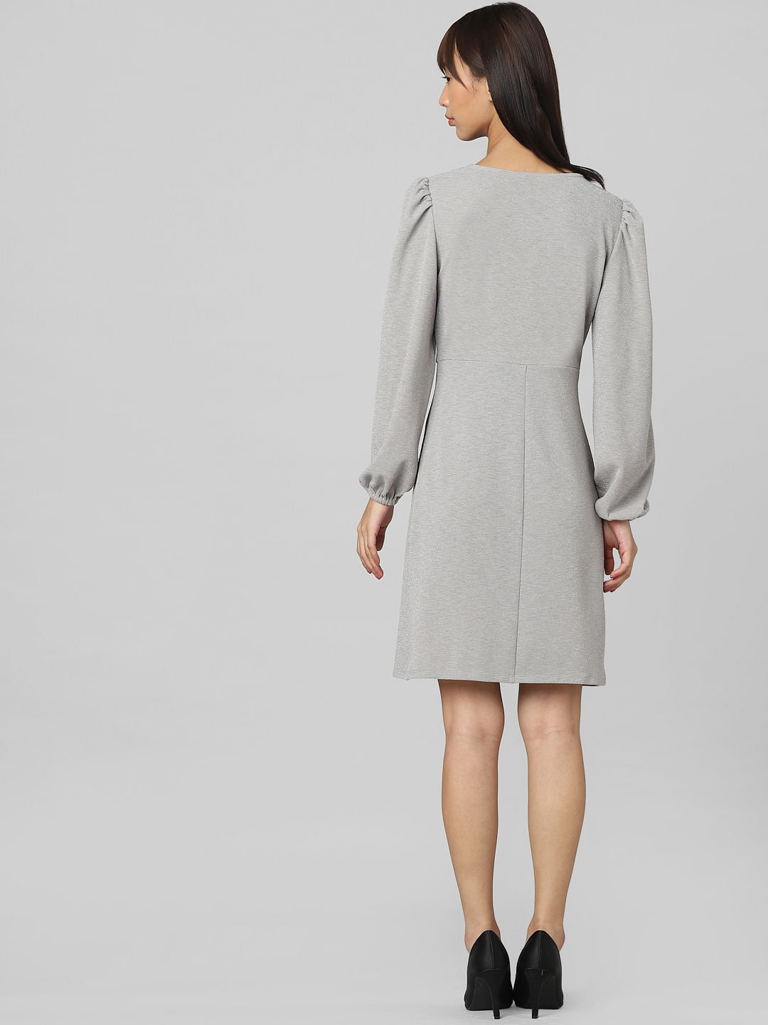 Grey Glitter Mini Dress