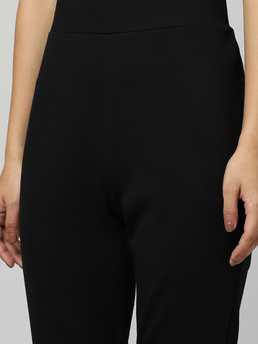 Black High Rise Flared Leggings