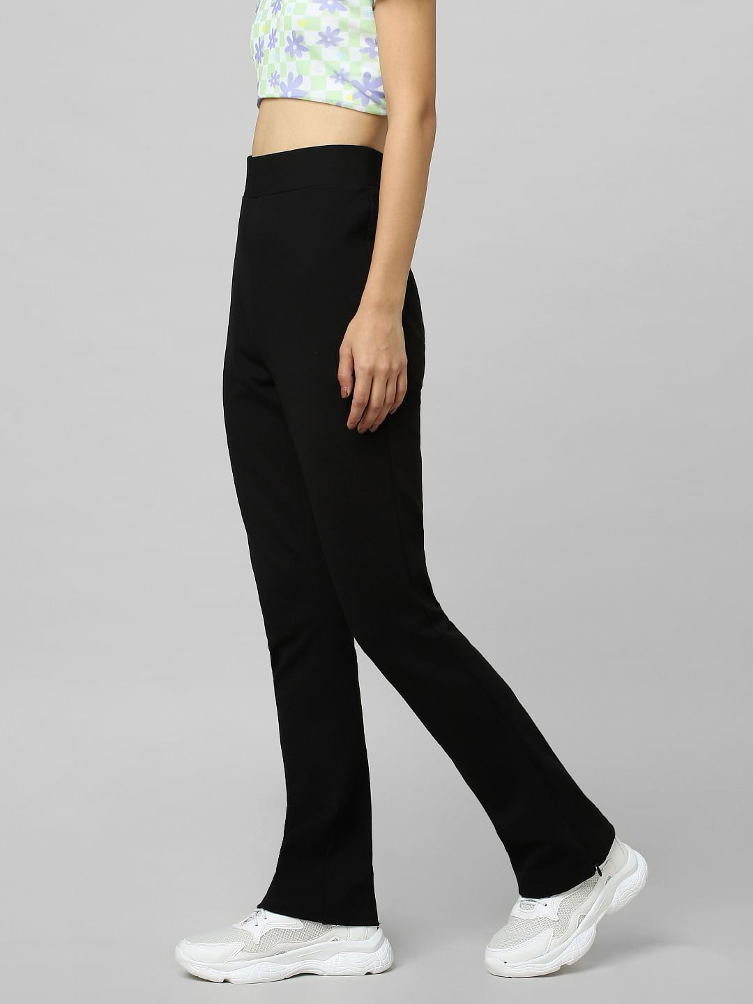 Black High Rise Flared Leggings