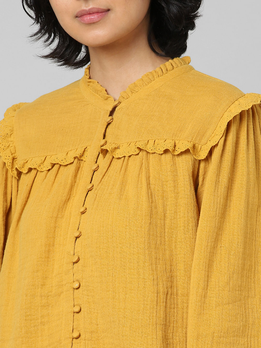 Brown Lace Insert Top