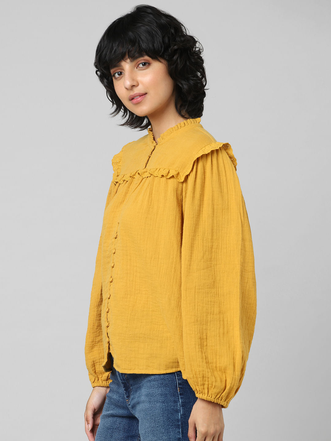 Brown Lace Insert Top