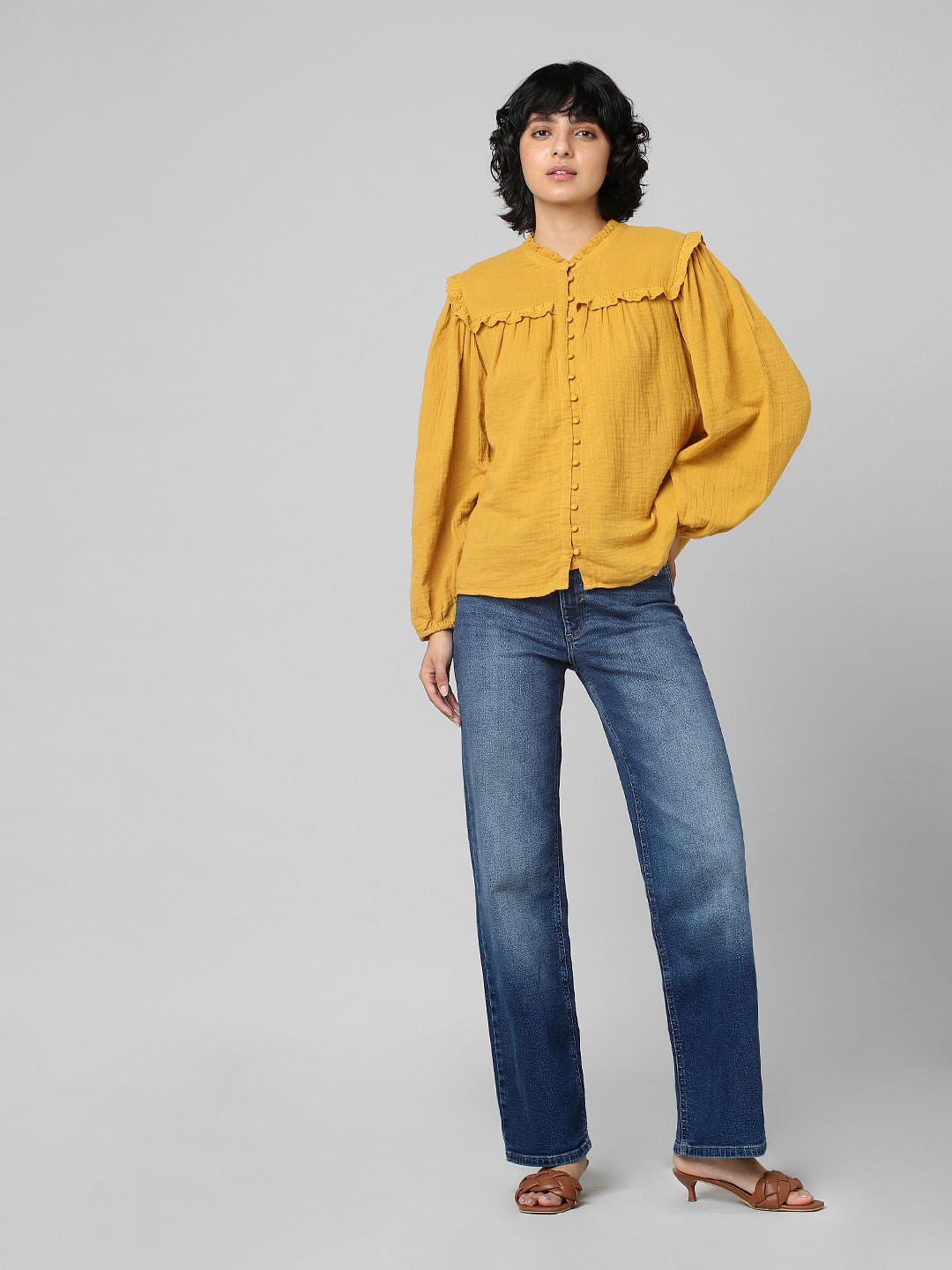 Brown Lace Insert Top