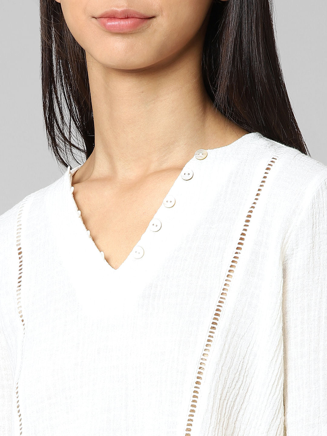 White Lace Detail Top
