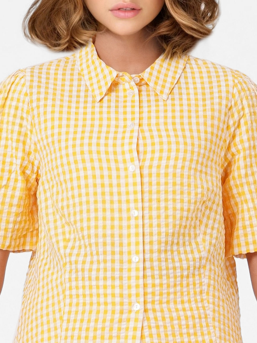 Yellow Check Co-Ord Shirt