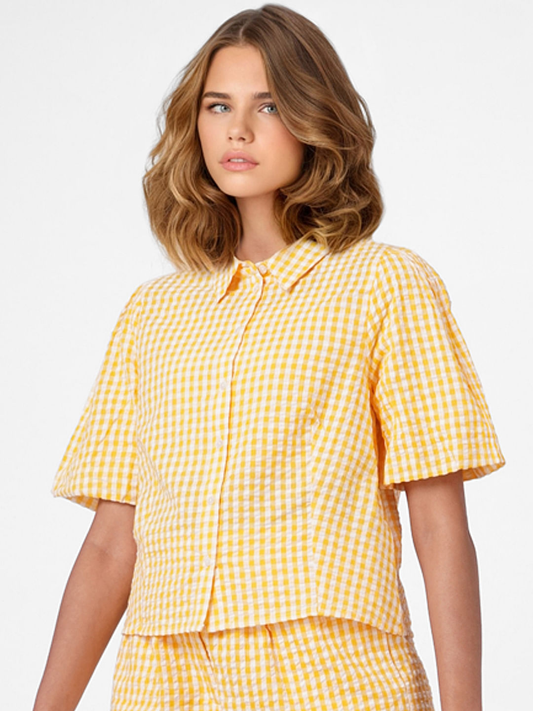 Yellow Check Co-Ord Shirt