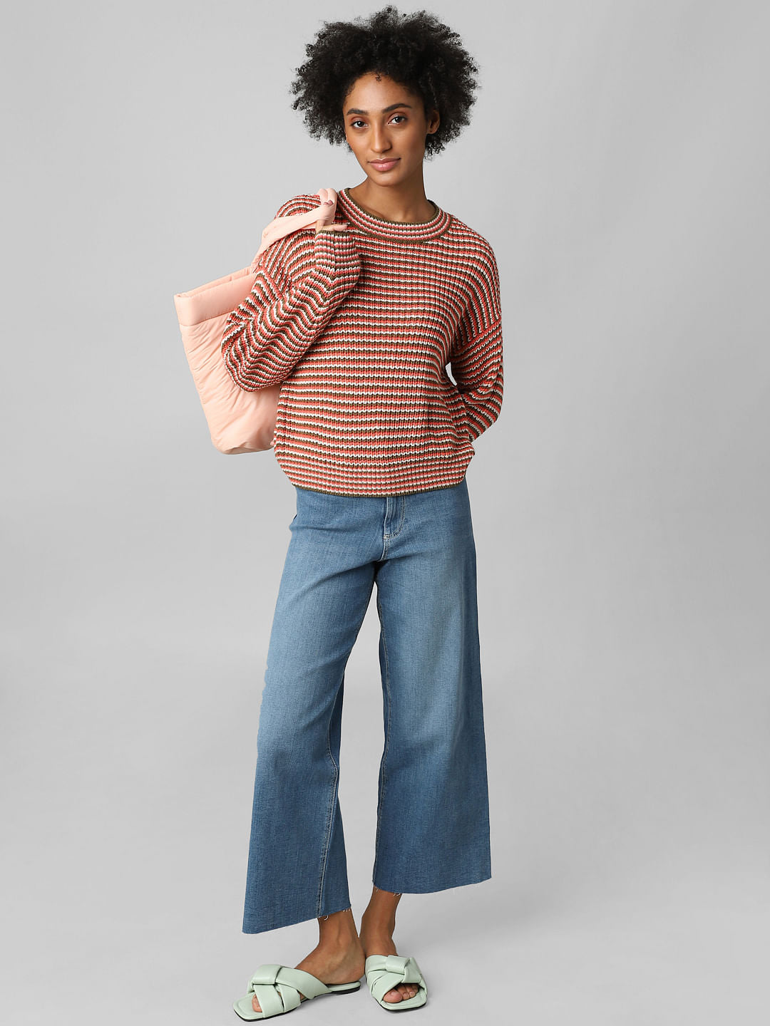 Pink Structured Knit Pullover