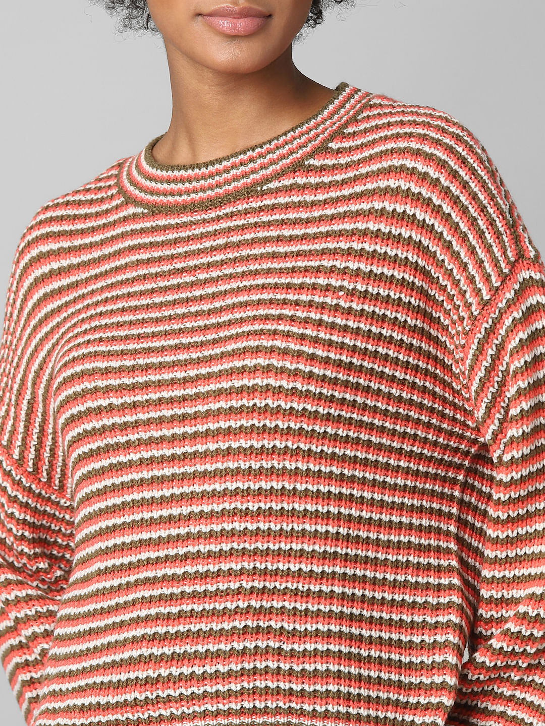 Pink Structured Knit Pullover