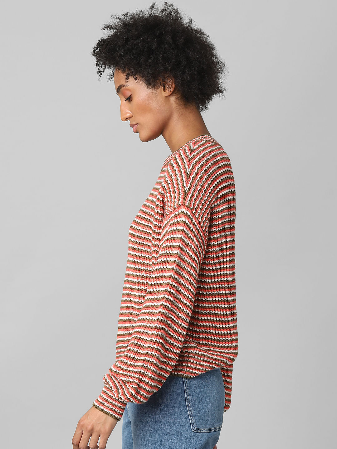 Pink Structured Knit Pullover