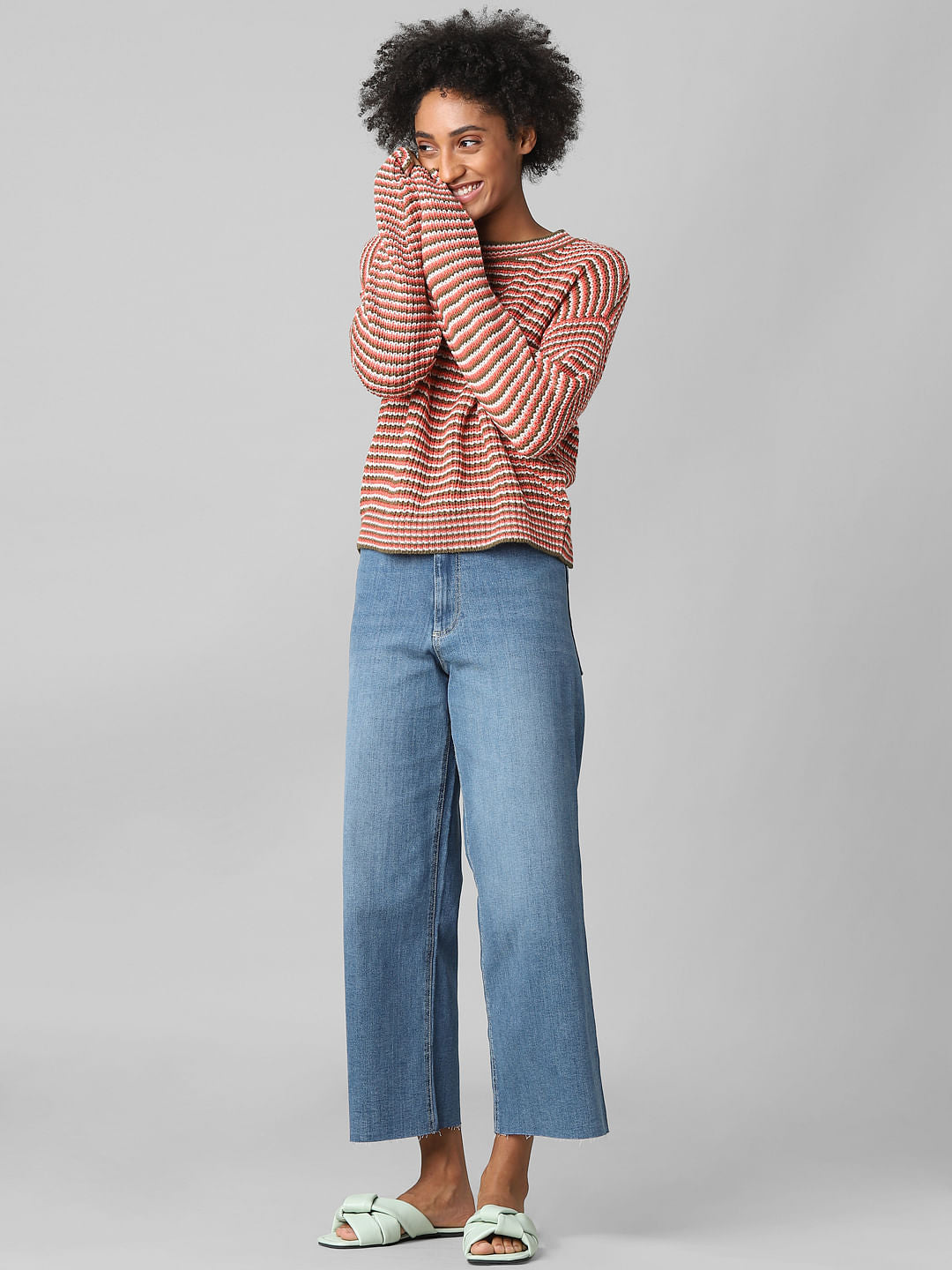 Pink Structured Knit Pullover