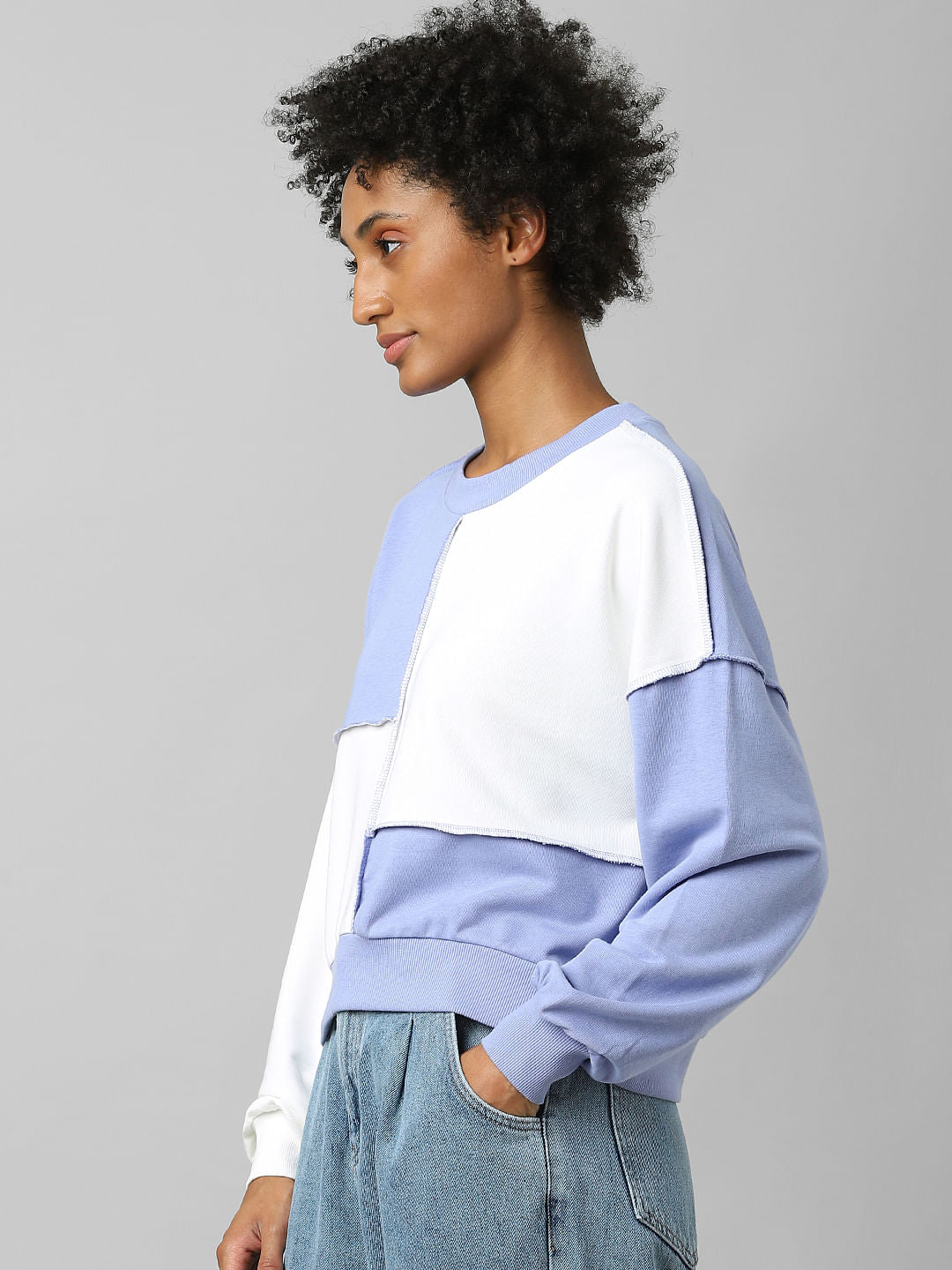 Purple Colourblocked Sweatshirt