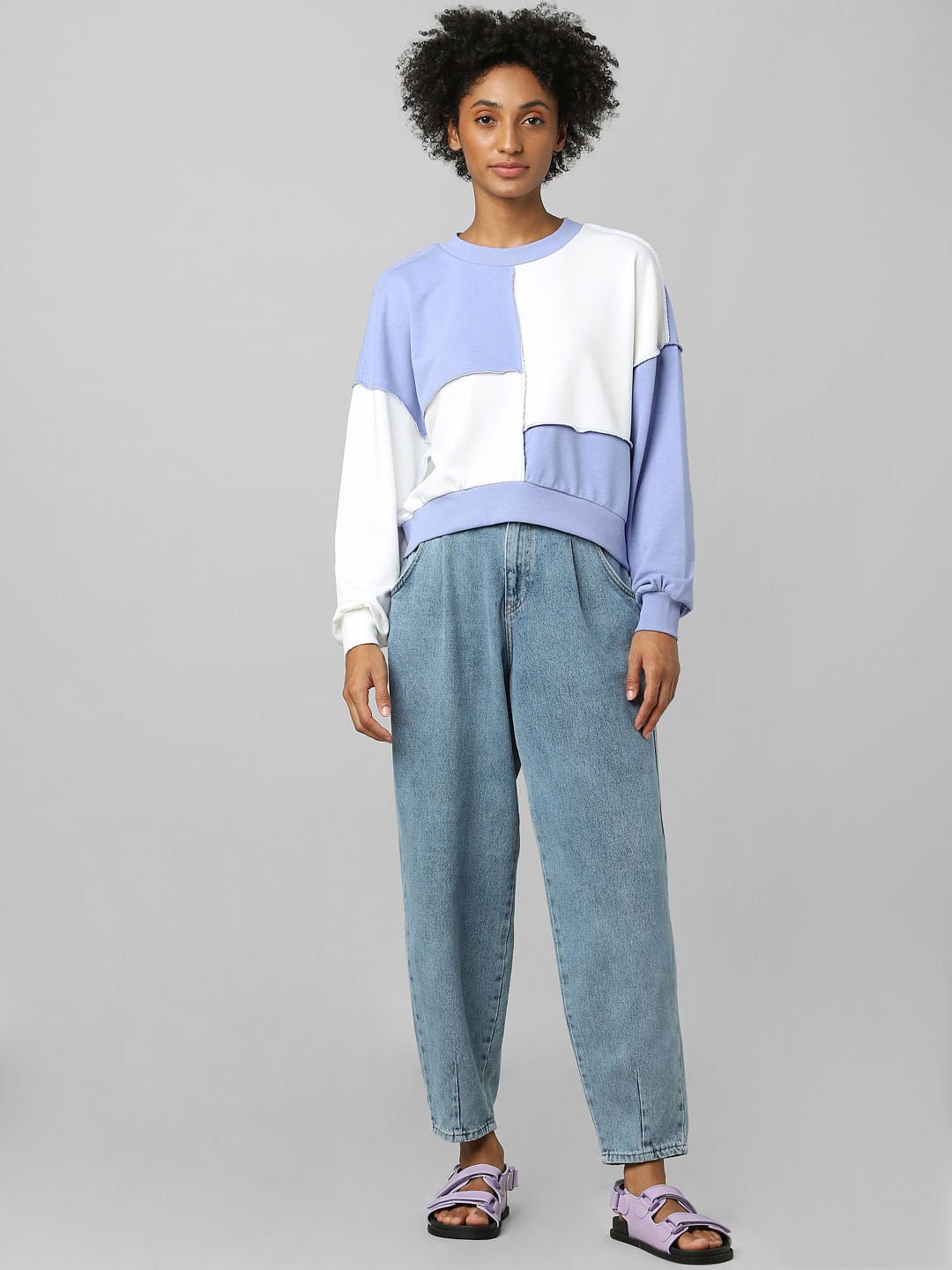 Purple Colourblocked Sweatshirt