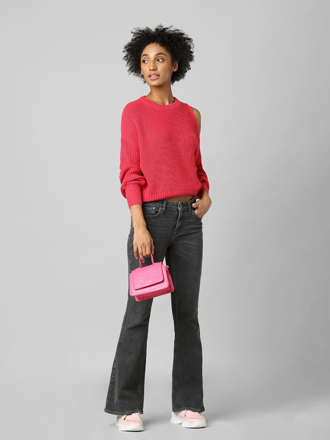 Red Cut-Out Detail Pullover