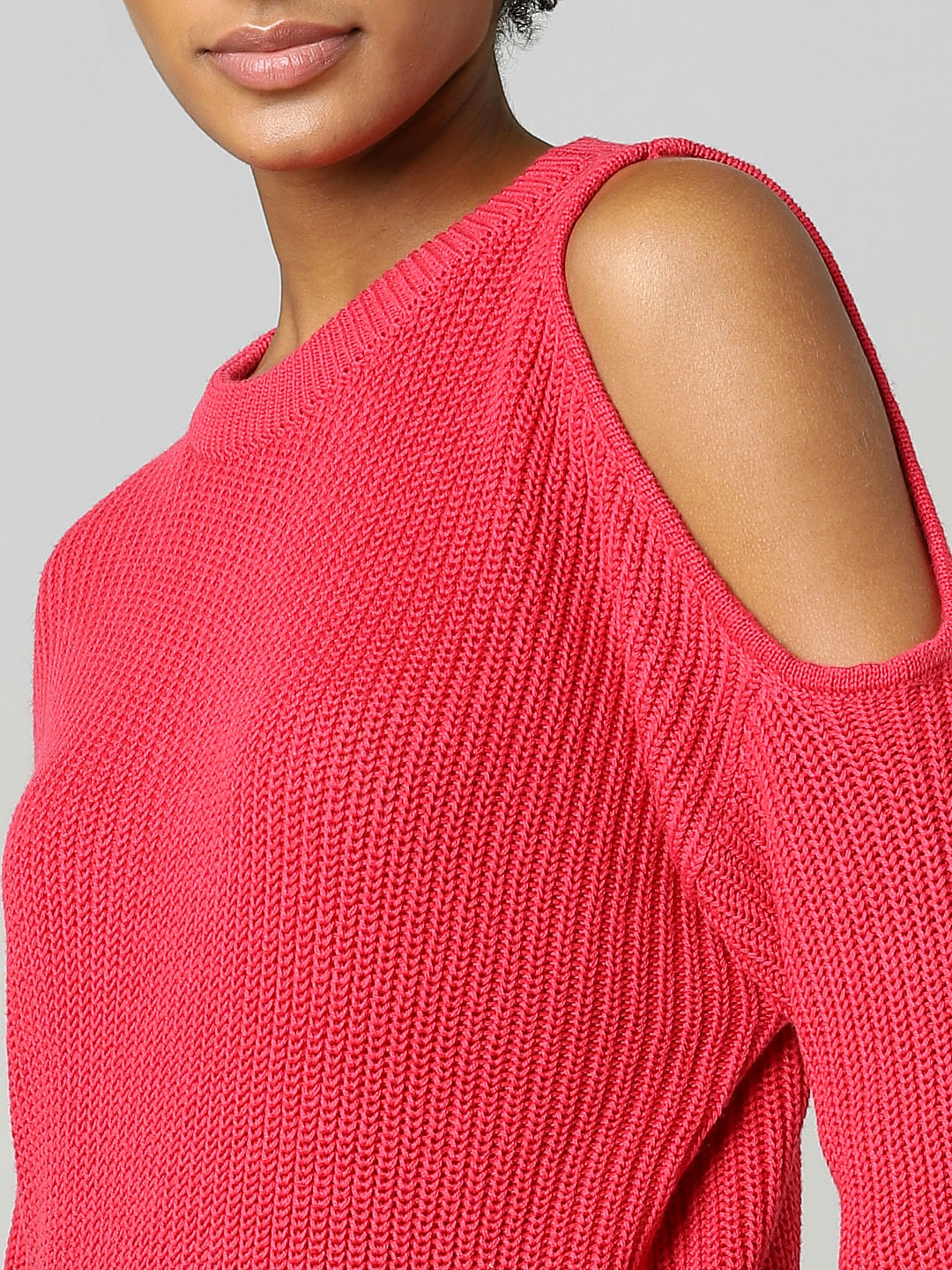 Red Cut-Out Detail Pullover