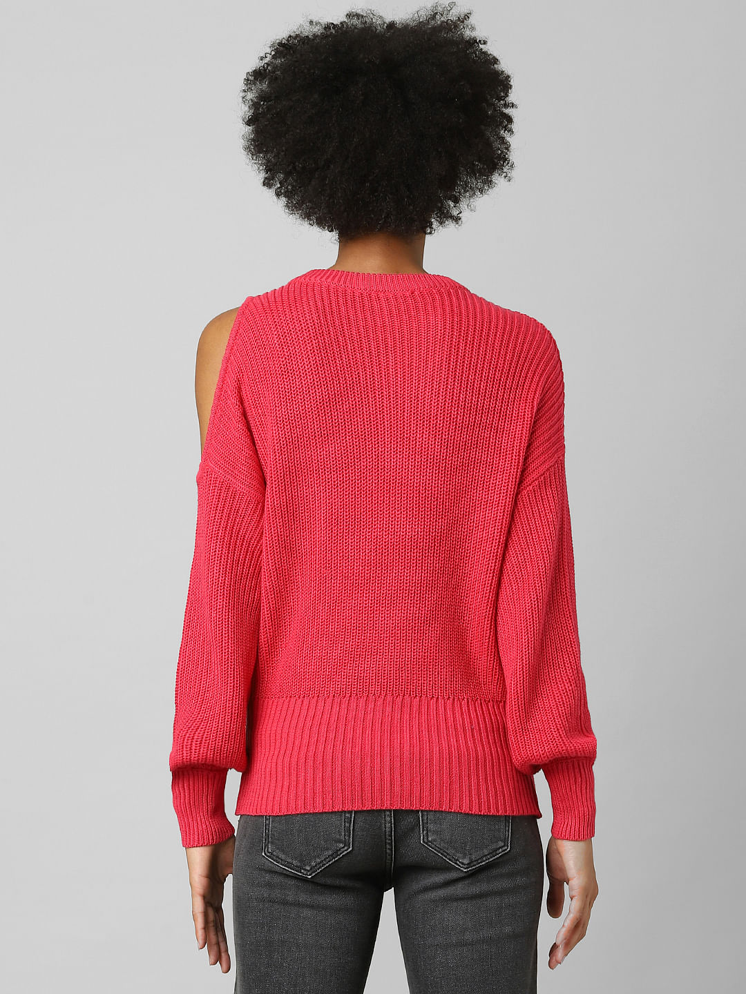 Red Cut-Out Detail Pullover