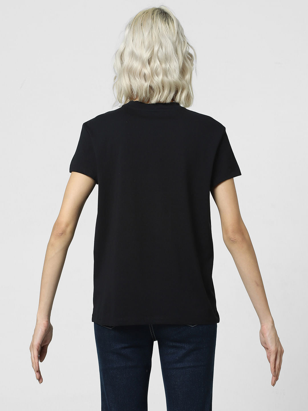 Black Typographic Print T-Shirt