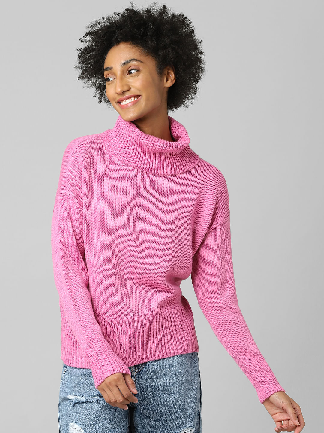 Pink Cowl Neck Pullover