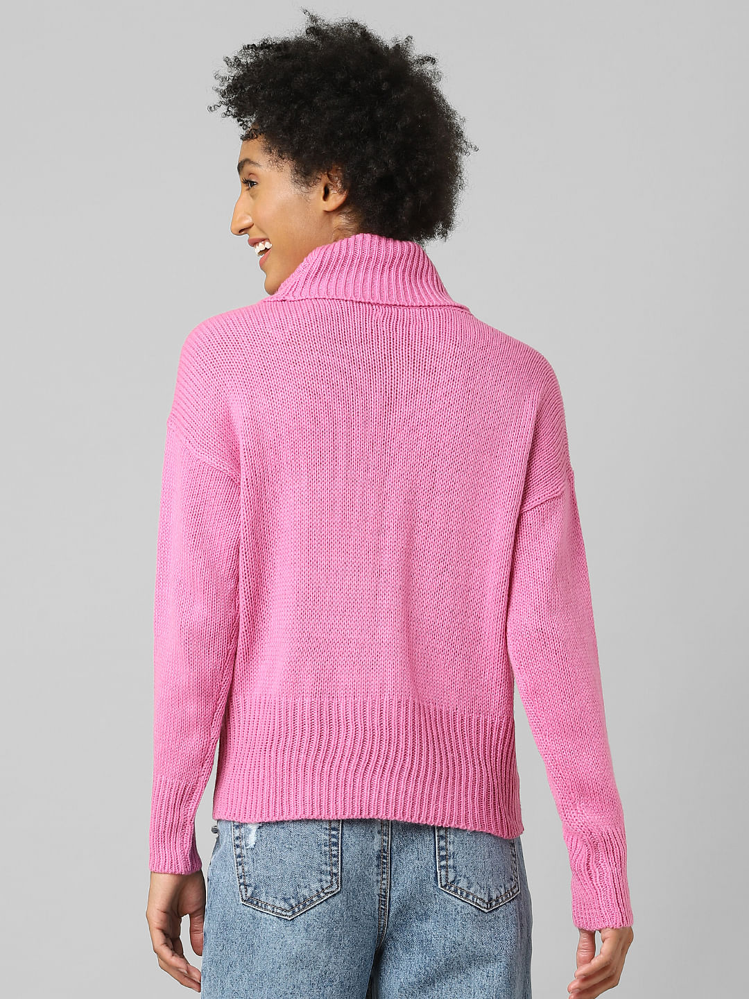 Pink Cowl Neck Pullover