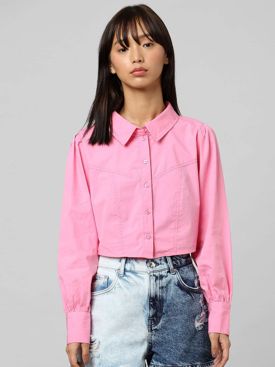 Pink Cropped Shirt