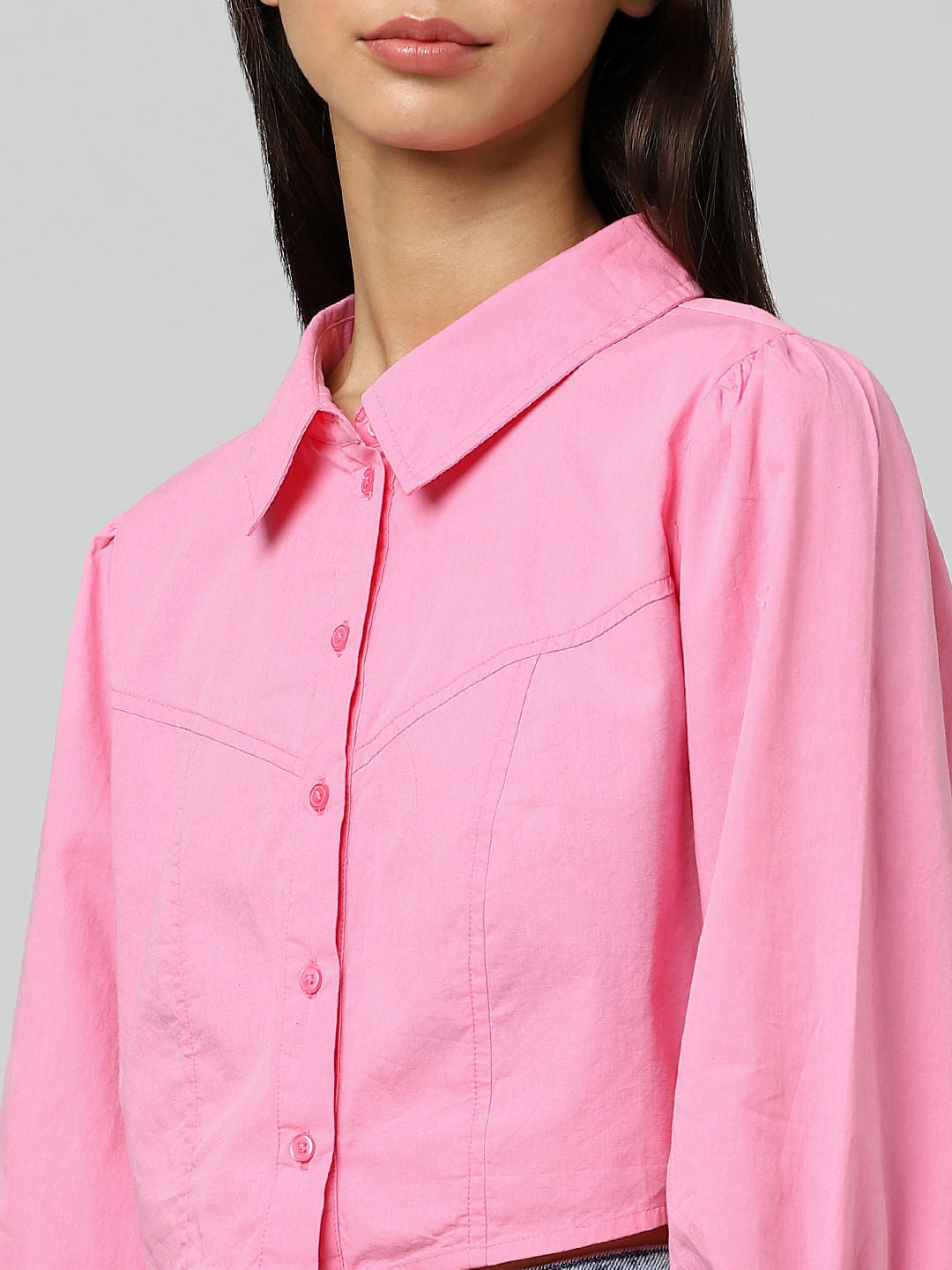 Pink Cropped Shirt