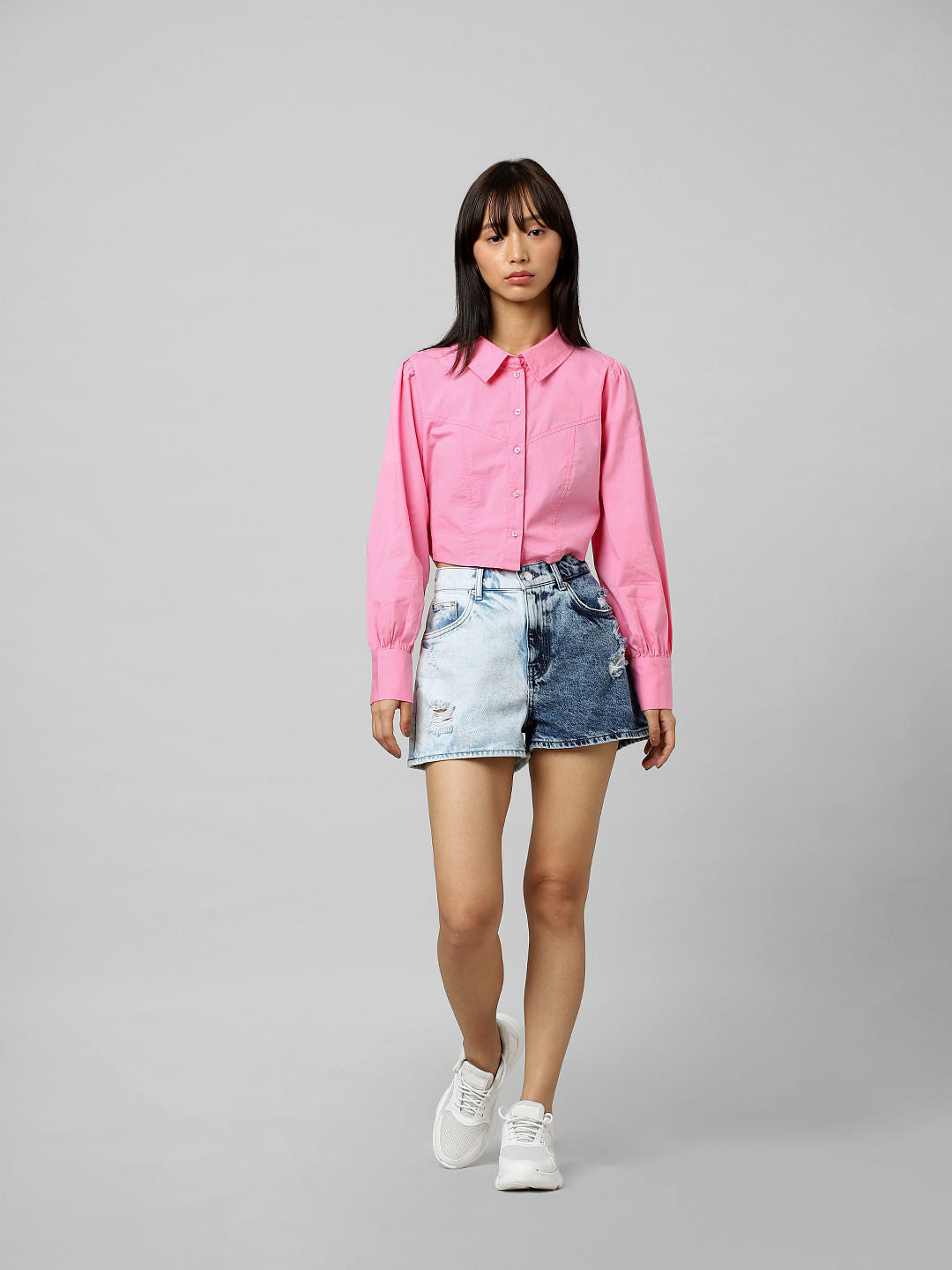 Pink Cropped Shirt